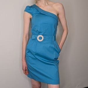 French Connection | One Shoulder Mini Dress WITH POCKETS | Size 0